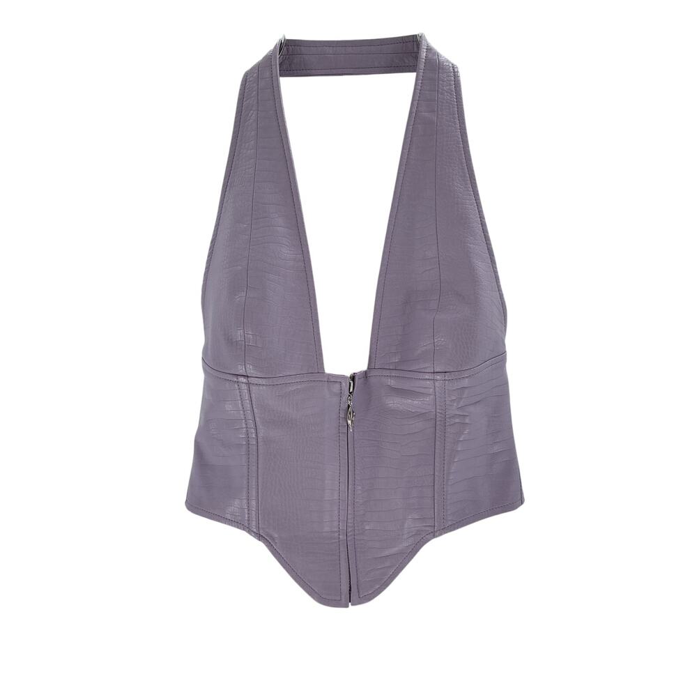 Miaou Lavender Halter Top - Picture 2 of 4